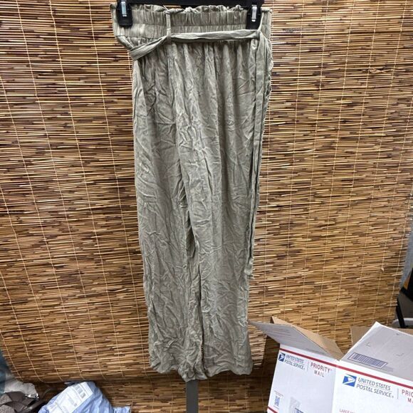 Rewash Juniors' Split-Hem Belted Pants Size L - Picture 2 of 3